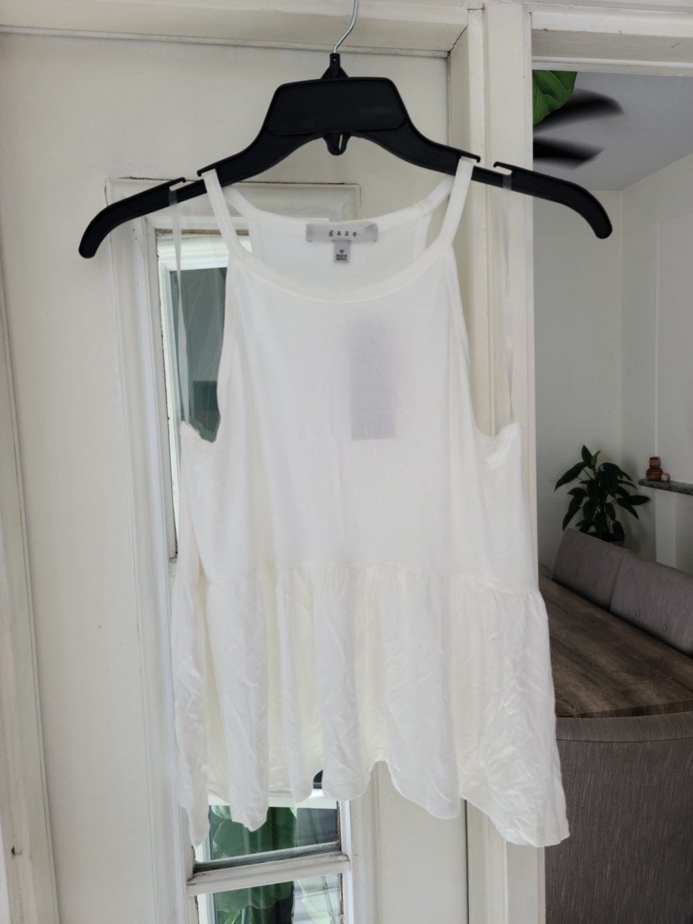 gaze White Tiered Camisole Tank